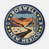 Aimant Roswell New Mexico Nostalgic UFO Backdrop (Devant)