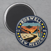 Aimant Roswell New Mexico Nostalgic UFO Backdrop