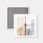 Aimant Rotterdam skyline poster (Recto/Verso)