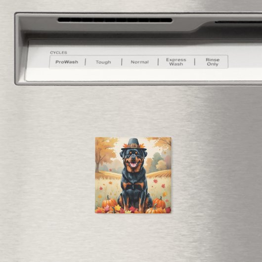 Aimant Rottweiler À L'Automne Quitte L'Art Thanksgiving (In Situ (Lave-vaisselle))