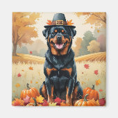 Aimant Rottweiler À L'Automne Quitte L'Art Thanksgiving (Devant)