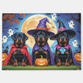 Aimant Rottweiler Chiens Citrouille Halloween Funny (Recto)