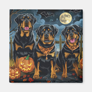 Aimant Rottweiler Halloween Éffrayant