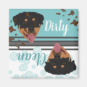 Aimant Rottweiler Lave-vaisselle sale/propre