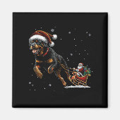 Aimant Rottweiler Santa Christmas Tree Lights Ugly Pajama (Devant)