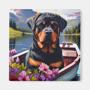 Aimant Rottweiler sur une pédale : une aventure Pittoresq