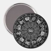 Aimant Roue du zodiaque de l'horoscope chinois (Recto/Verso)