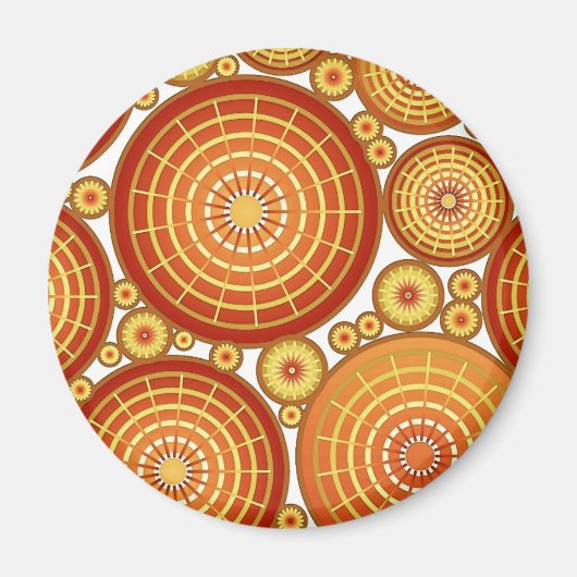 Aimant Roues imbriquées - cuivre et or (Devant)