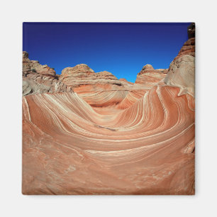 Aimant Rouge, beige et jaune strié au vent et