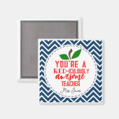 Aimant Rouge-bémol pomme enseignant (Recto/Verso)