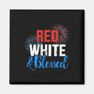Aimant Rouge Blanc Bénis pour la fête de l'indépendance d