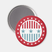 Aimant Rouge Blanc & Bleu Étoiles et rayures (Recto/Verso)