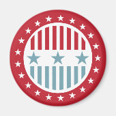 Aimant Rouge Blanc & Bleu Étoiles et rayures (Devant)