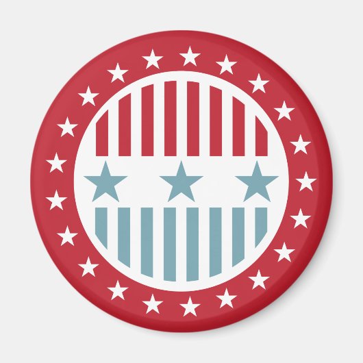 Aimant Rouge Blanc & Bleu Étoiles et rayures (Devant)