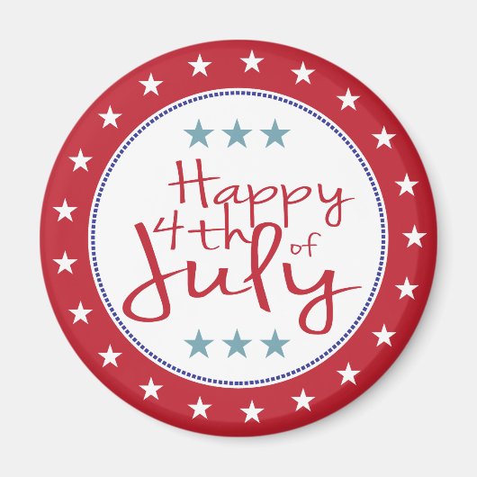 Aimant Rouge Blanc & Bleu Étoiles et rayures (Devant)