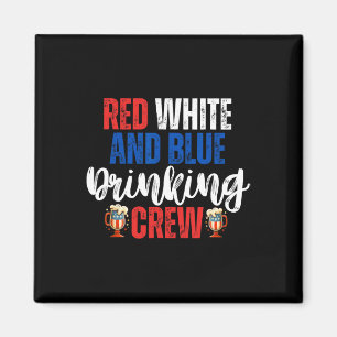 Aimant Rouge Blanc Et Bleu Boire Crew Party Bière Amériqu