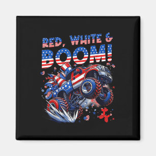 Aimant Rouge Blanc Et Boom - 4 juillet Gros Camion