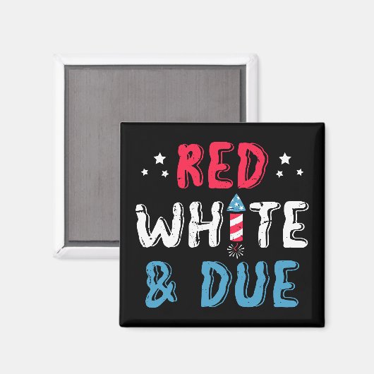 Aimant Rouge Blanc Et Dû, Cadeaux d'annonce de grossesse (Recto/Verso)