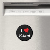 Aimant Rouge, blanc et noir J'aime Miami (In Situ (Lave-vaisselle))