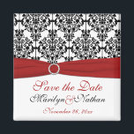 Aimant Rouge, blanc et noir Mariage damassé Favoriser l'a<br><div class="desc">Ceci enregistre la date de l'aimant correspond aux invitations et autres éléments indiqués ci-dessous. Vous pouvez également le customiser pour dire "Merci" et l'utiliser comme une faveur de mariage pour vos invités. S'il y a d'autres articles correspondants dont vous avez besoin,  s'il vous plaît envoyez-moi votre demande par courriel.</div>