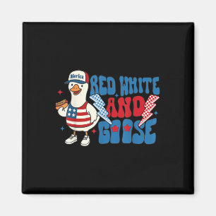 Aimant Rouge Blanc Et Oie Drôle 4 Juillet Patriotique Éta