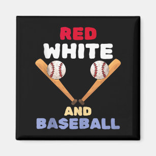 Aimant Rouge blanc et patriotique baseball batte balle 4