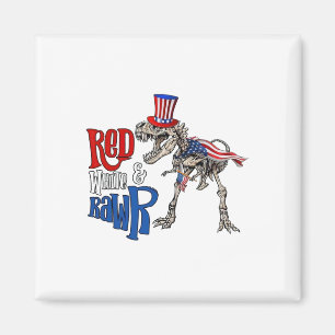 Aimant Rouge Blanc Et Rawer Usa Patriotique 4 juillet Din