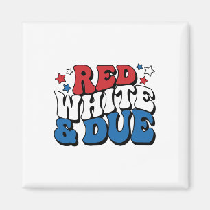 Aimant Rouge Blanc Et Rétro Mignonne 4 juillet Grossesse