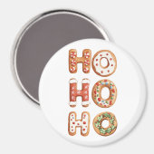 Aimant Rouge Blanc Ho Ho Ho Gingerbread Cookie Noël (Recto/Verso)
