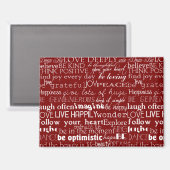 Aimant Rouge Blanc Inspiration Mots Noël (Recto/Verso)