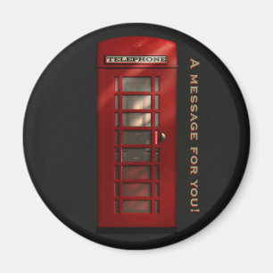 Aimant rouge britannique de message de cabine