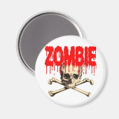 Aimant Rouge crâne Zombie (Recto/Verso)