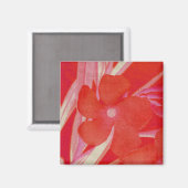 Aimant rouge de fleur (Recto/Verso)