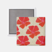 Aimant rouge de motif de fleurs (Recto/Verso)