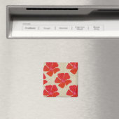 Aimant rouge de motif de fleurs (In Situ (Lave-vaisselle))
