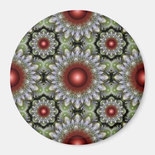 Aimant rouge de Noël orange motif (Devant)