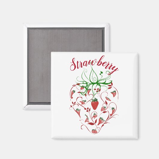 Aimant rouge de Strawberry (Recto/Verso)