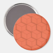 Aimant Rouge, dynamique, rétro, cool tendance ligne cube (Recto/Verso)