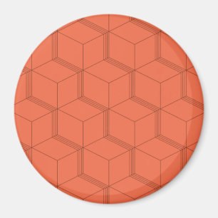 Aimant Rouge, dynamique, rétro, cool tendance ligne cube