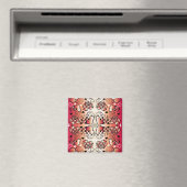 Aimant Rouge et blanc Whimsical Romantic Hearts motif (In Situ (Lave-vaisselle))