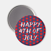 Aimant Rouge Et Bleu 4 juillet Joyeux (Recto/Verso)