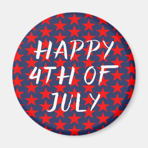 Aimant Rouge Et Bleu 4 juillet Joyeux