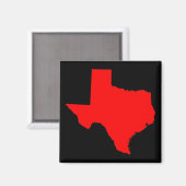Aimant Rouge et noir brillant Texas (Recto/Verso)