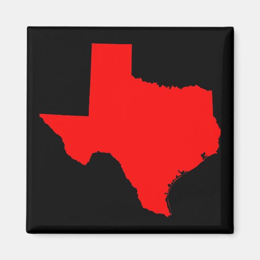Aimant Rouge et noir brillant Texas (Devant)