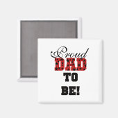 Aimant Rouge et Noir Fier Papa d'être tshirts et cadeaux (Recto/Verso)