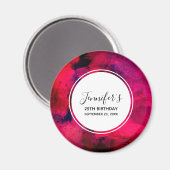 Aimant Rouge foncé et violet Abstrait moderne d'anniversa (Recto/Verso)