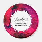 Aimant Rouge foncé et violet Gras moderne Abstrait annive (Devant)