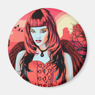 Aimant Rouge gothique Ange femme dans le désert Art origi