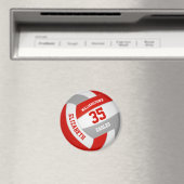 Aimant rouge gris école couleurs volleyball (In Situ (Lave-vaisselle))