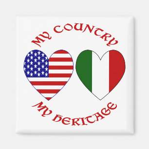 Aimant Rouge Italien USA Patrimoine National